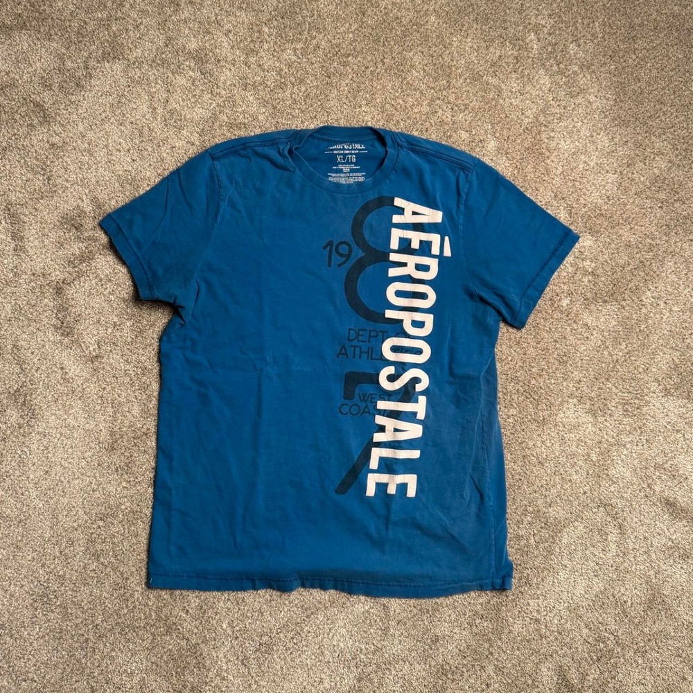 BLUE AEROPOSTALE "1987" SINGLE STITCH GRAPHIC TEE